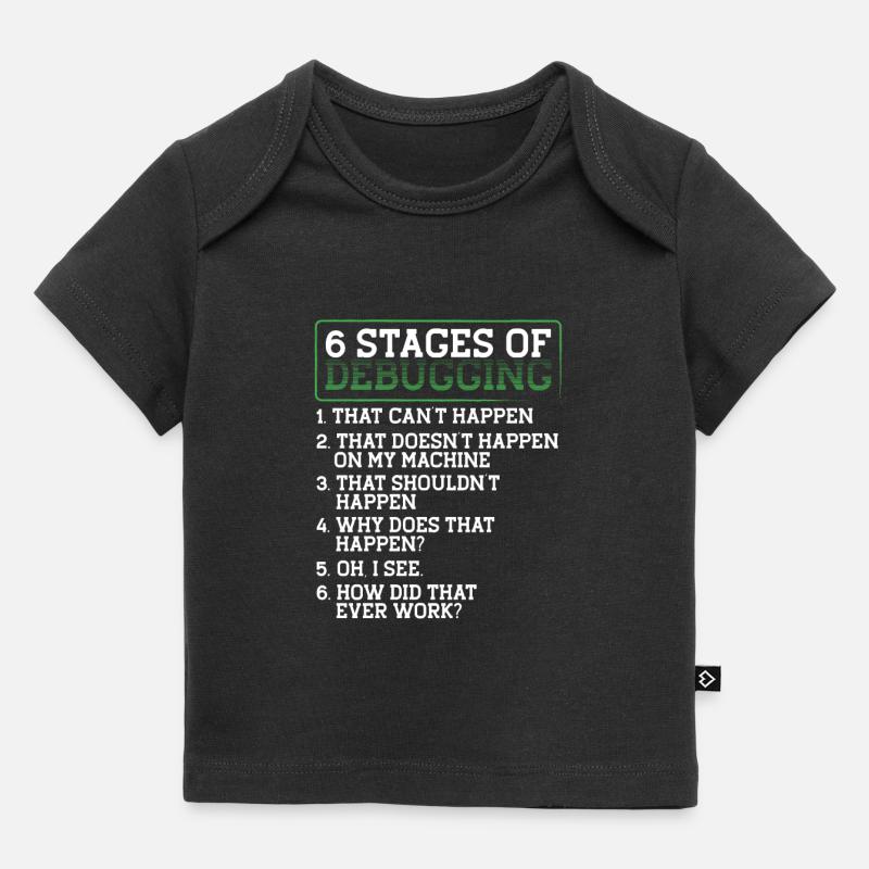 6 étapes de débogage Programmeur Codage Programmation - T-shirt Premium bébé bio - noir