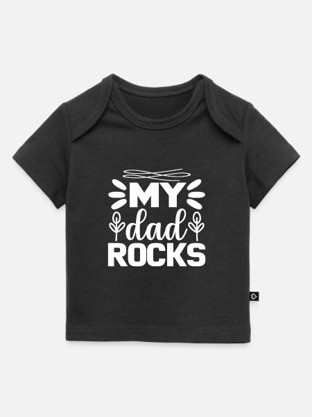 Mein Vater rockt - Baby Premium Organic T-Shirt - Schwarz