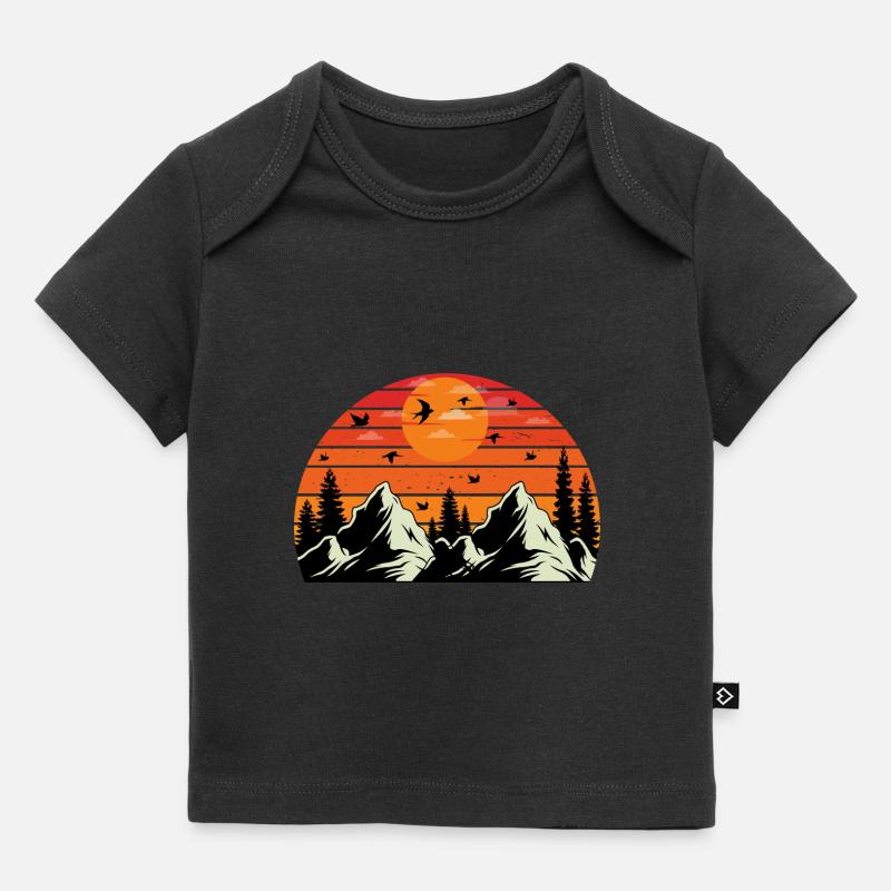 Hiking retro sunset hikers Wanderer - T-shirt Premium bébé bio - noir