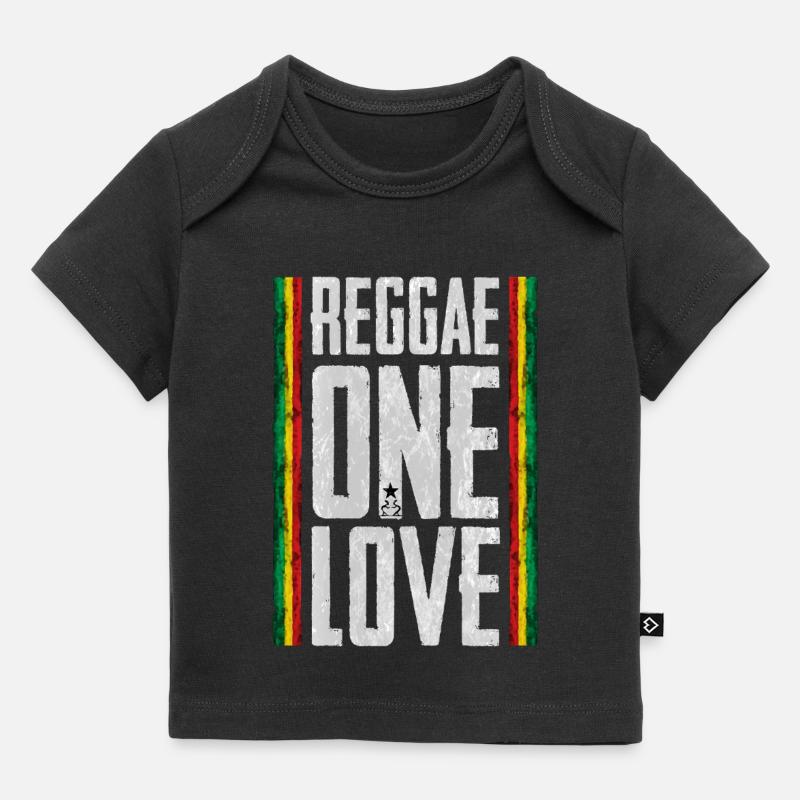 Design d’amour reggae avec des rayures africaines - T-shirt Premium bébé bio - noir