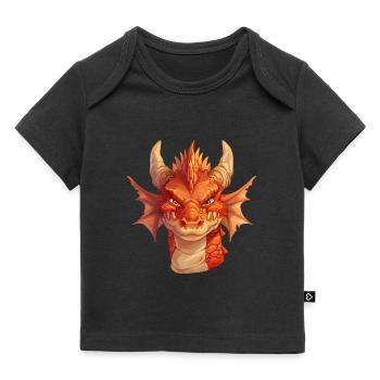 Cartoon Drachenkopf Porträt - Baby Premium Organic T-Shirt - Schwarz - Vorne