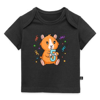 Guinea Pig 5th Birthday Girl 5 years old - Baby Premium Organic T-shirt - black - Front