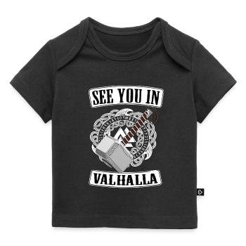 Wikinger Walhalla Runen Thor Hammer - Baby Premium Organic T-Shirt - Schwarz - Vorne