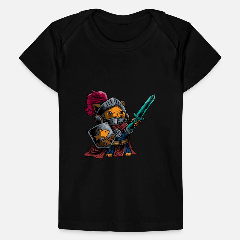 Chevalier Chat Guerrier Bouclier Epée Cavalier Noble T-shirt Premium bébé bio