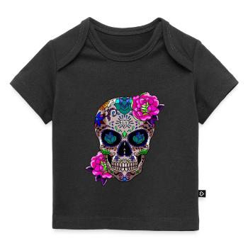 Zucker Schädel Tag der Toten Geschenk - Baby Premium Organic T-Shirt - Schwarz - Vorne