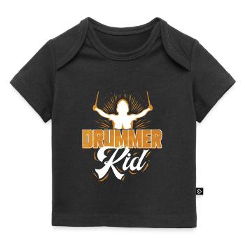 Drummer Kind | Schlagzeug Drummer - Baby Premium Organic T-Shirt - Schwarz - Vorne