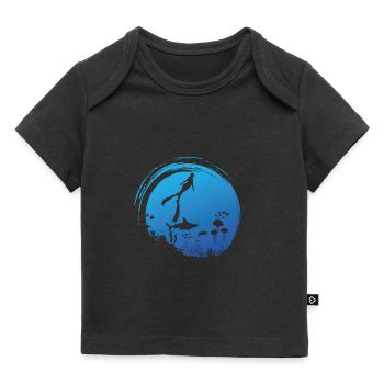 Plongée en apnée avec un souffle dans l’océan - T-shirt Premium bébé bio - noir - Devant