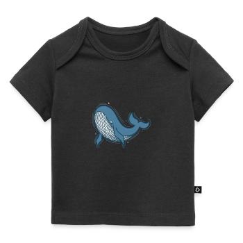 Rorqual bleu dans l’eau de mer - T-shirt Premium bébé bio - noir - Devant