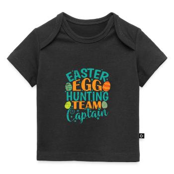 Capitaine de l’équipe de chasse aux œufs de Pâques lapin de Pâques - T-shirt Premium bébé bio - noir - Devant