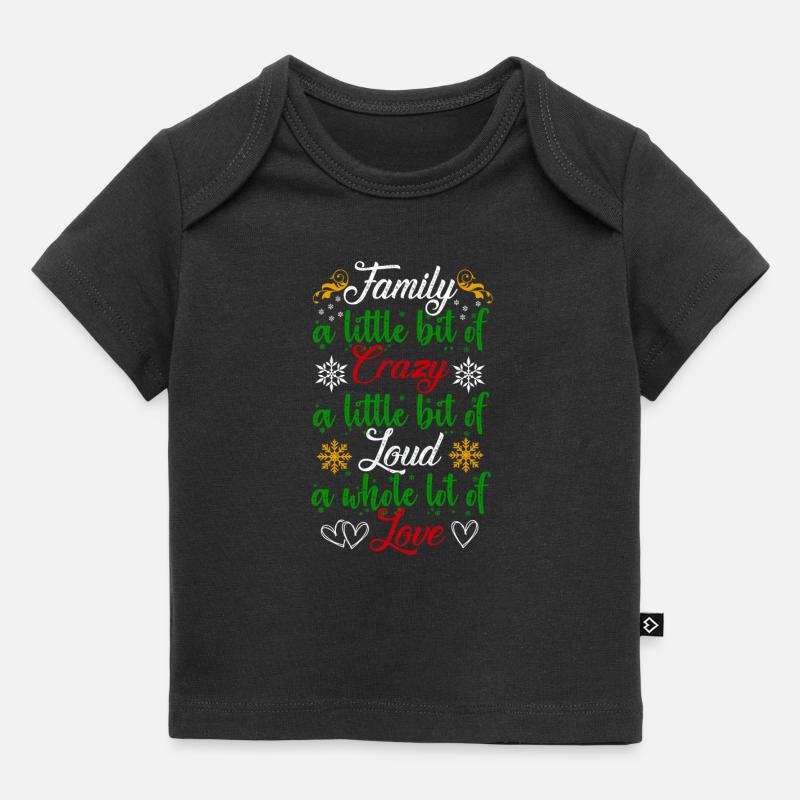 Famille un peu folle Noël moche - T-shirt Premium bébé bio - noir