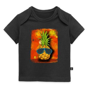 Coole Ananas mit Sonnenbrille / Lustiges Motiv - Baby Premium Organic T-Shirt - Schwarz - Vorne