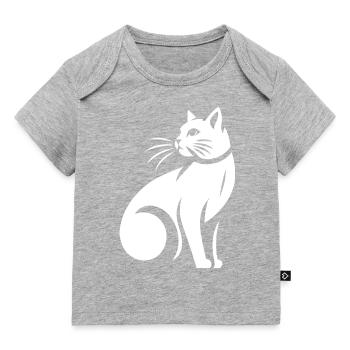 White cat - Baby Premium Organic T-shirt - heather grey - Front