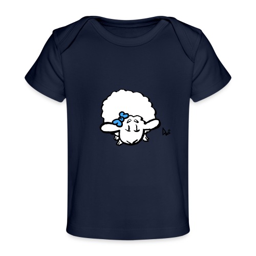 Vauvan karitsa (sininen) - Vauvojen luomu-t-paita