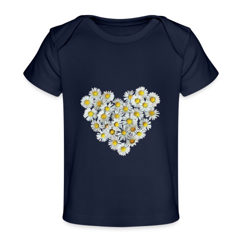 Gänseblümchen Herz Frühling Daisy Blüte Blume - Baby Bio-T-Shirt