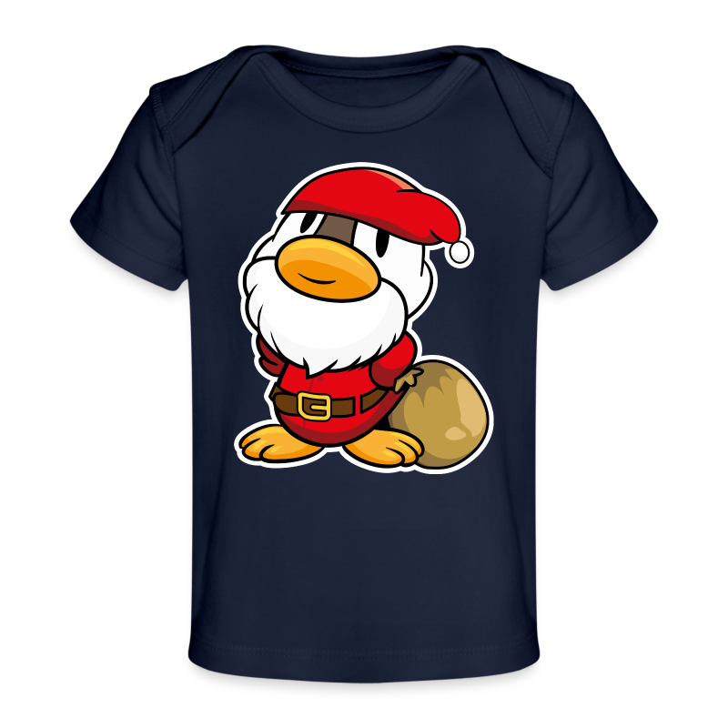 Lustige kleine Ente als Weihnachtsmann - Baby Bio-T-Shirt