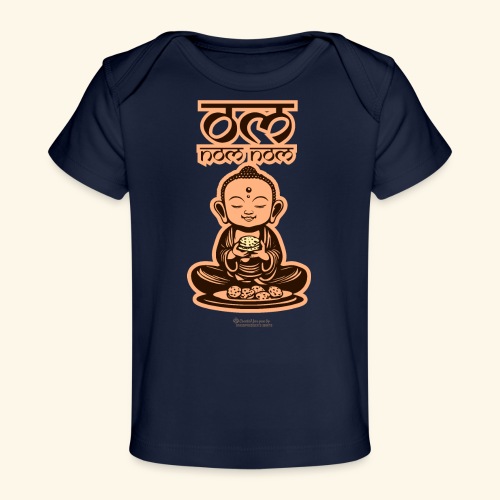 Om Nom Nom Buddha mit Keks - Baby Bio-T-Shirt