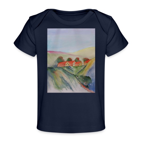 Häuser in der Hügellandschaft - Baby Bio-T-Shirt