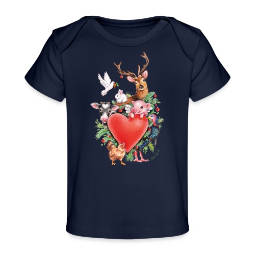 Christmas heart by Maria Tiqwah - Organic Baby T-Shirt