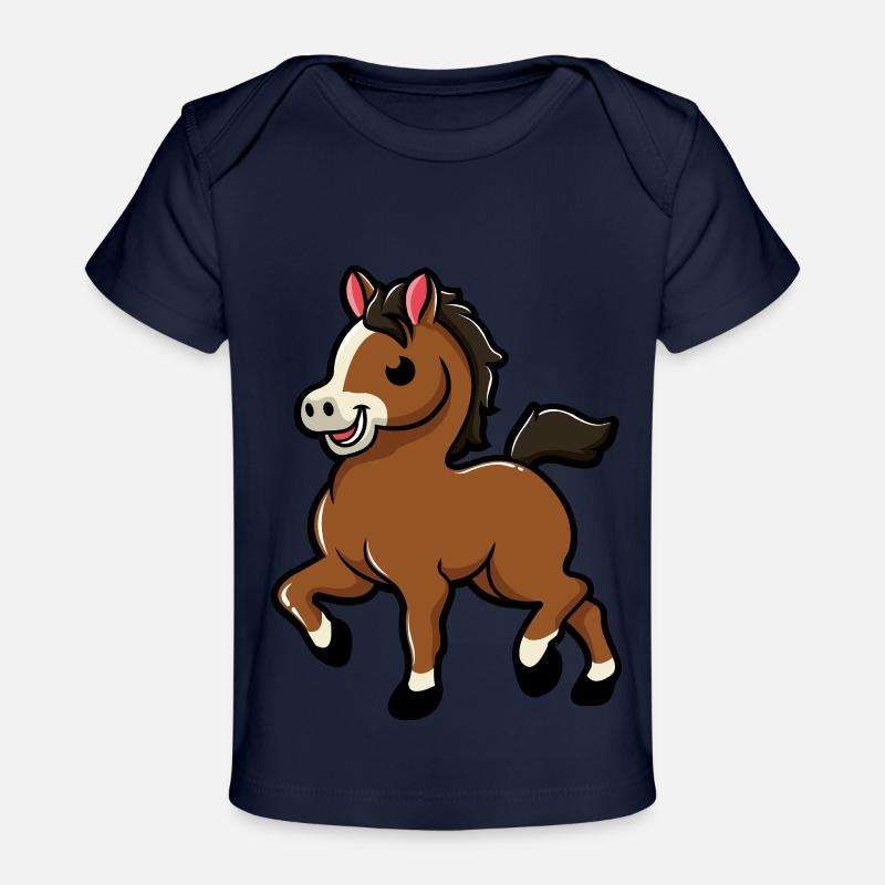 | douces chevaux | de bébé cheval Poulain - T-shirt Premium bébé bio - marine foncé