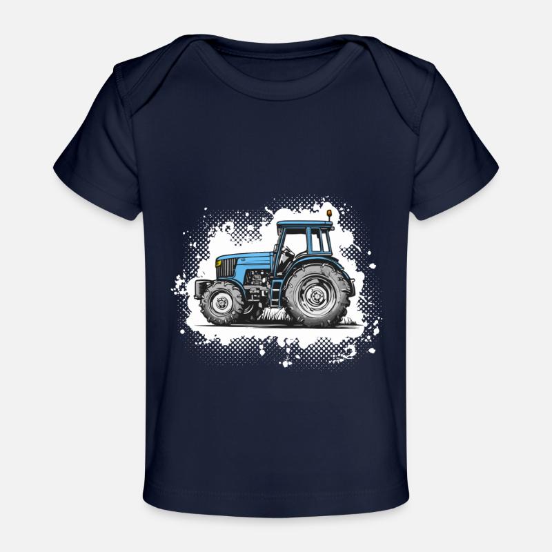 Traktor blue - Splash - Baby Premium Organic T-shirt - dark navy