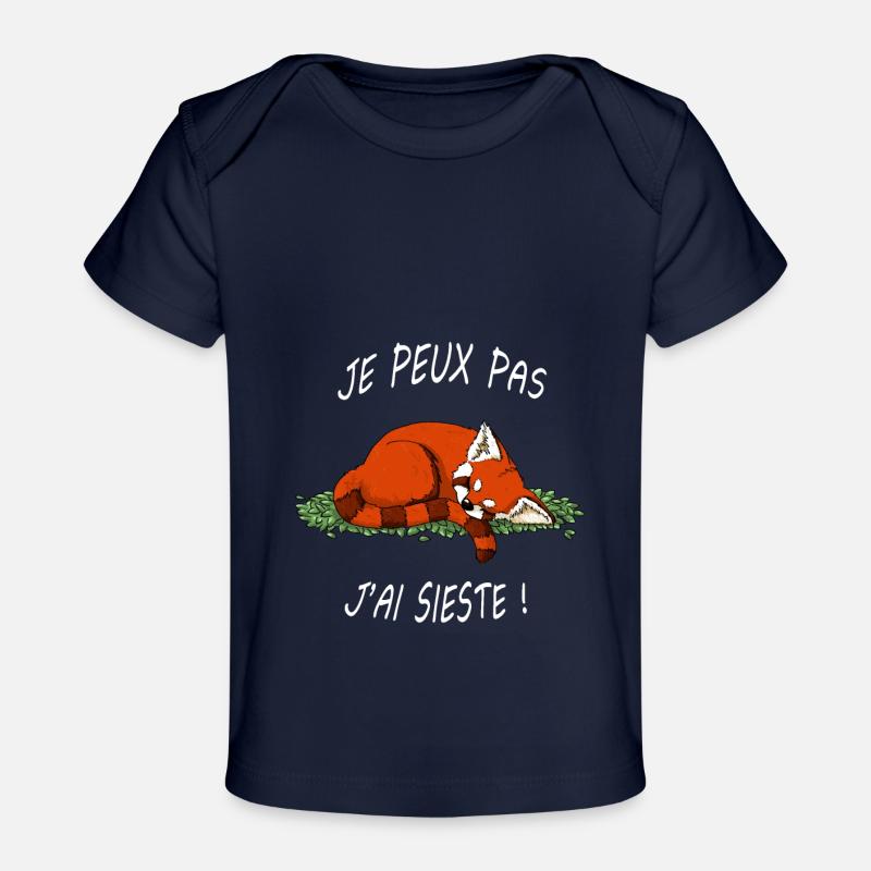 panda roux - T-shirt Premium bébé bio - marine foncé