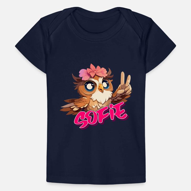 SOFIE - Schöner Mädchen Name mit süßer EULE Baby Premium Organic T-Shirt