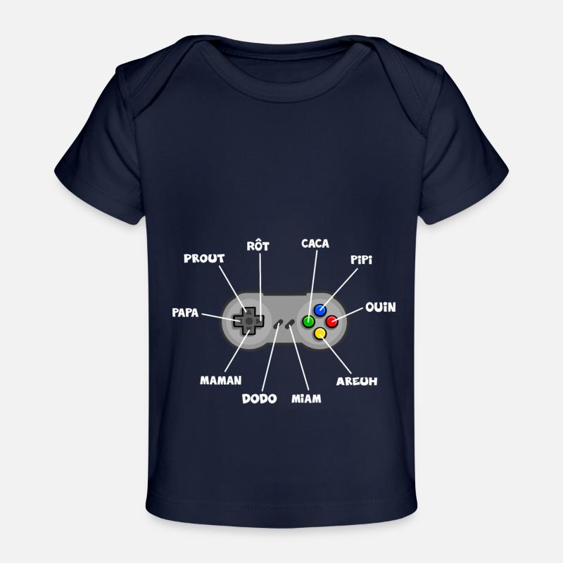 Bébé aux commandes - blanc - T-shirt Premium bébé bio - marine foncé