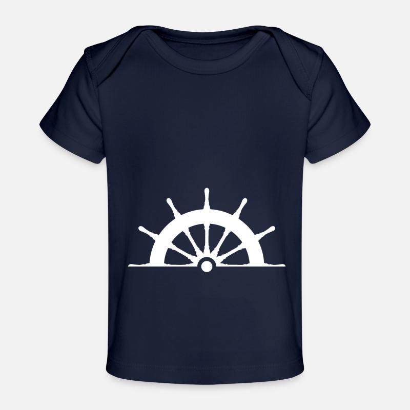 Roue blanc - T-shirt Premium bébé bio - marine foncé