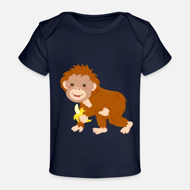 Bébé singe orang-outan - T-shirt Premium bébé bio - marine foncé