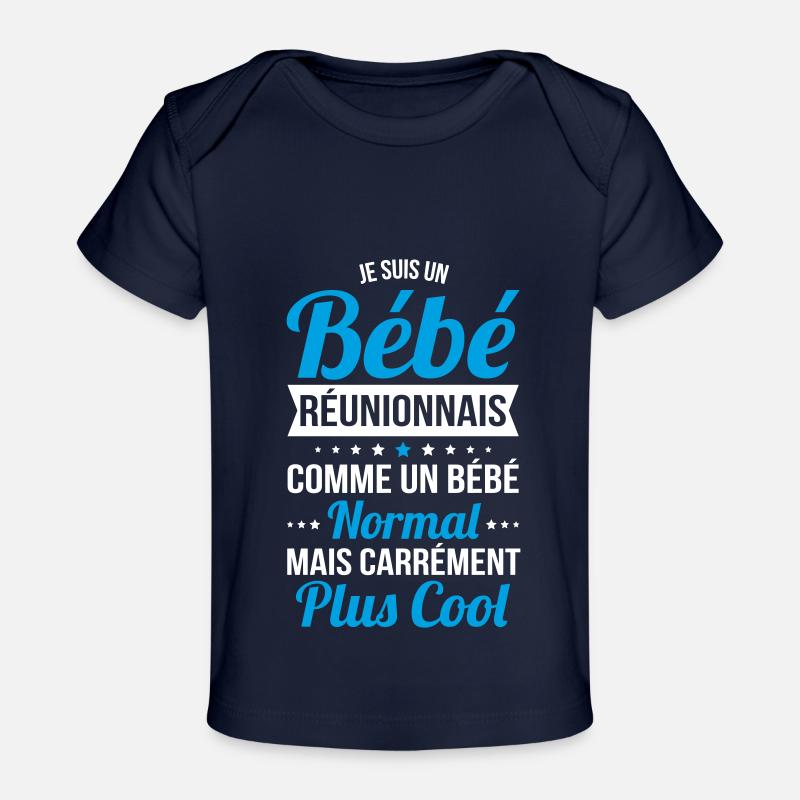 Bébé Réunionnais comme Bébé normal mais plus Cool - T-shirt Premium bébé bio - marine foncé
