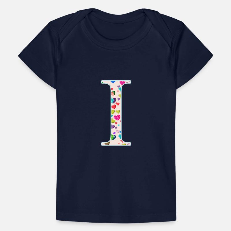 Customizable Monogram I Heart Pattern Baby Premium Organic T-shirt