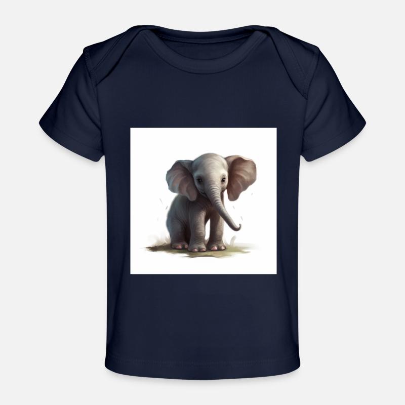 Petit ami éléphant - T-shirt Premium bébé bio - marine foncé