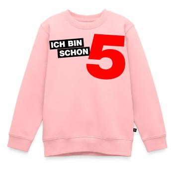 Ich bin schon 5 - Kinder Premium Organic Sweatshirt - Rosa - Vorne - AI Model Kid Female (0cm)