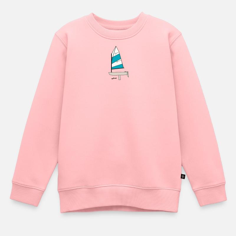 Optimist Segelboot Variante 3 - Kinder Premium Organic Sweatshirt - Rosa