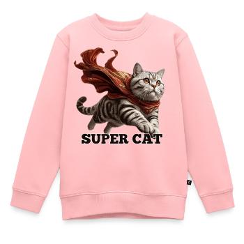 Super Katze Britisch Kurzhaar BKH getigert - Kinder Premium Organic Sweatshirt - Rosa - Vorne - AI Model Kid Female (0cm)
