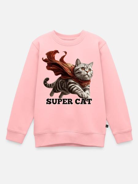 Super Katze Britisch Kurzhaar BKH getigert - Kinder Premium Organic Sweatshirt - Rosa