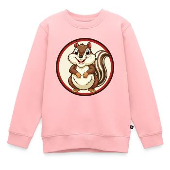 Chipmunk Coloré Kawaii Dessin Animé Personnage Clipart - Sweat Premium enfant bio - rose - Devant - AI Model Kid Female (0cm)