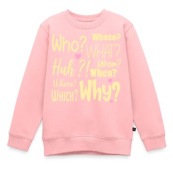Ich habe Fragen - Kinder Premium Organic Sweatshirt - Rosa - Vorne - AI Model Kid Female (0cm)