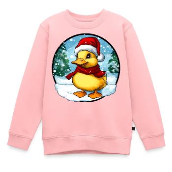 Weihnachtsmann Entchen - Kinder Premium Organic Sweatshirt - Rosa - Vorne - AI Model Kid Female (0cm)
