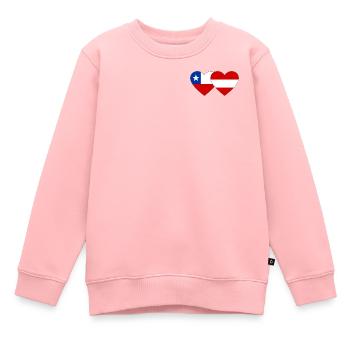 Chile Österreich Flaggen Herz - Kinder Premium Organic Sweatshirt - Rosa - Vorne - AI Model Kid Female (0cm)