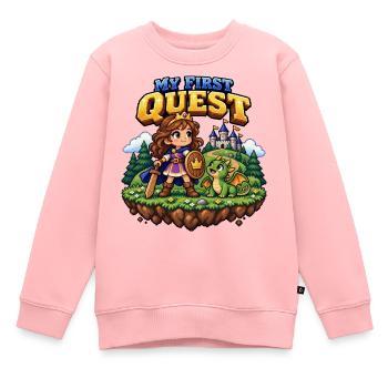My First Quest – 16-Bit Prinzessin & Drache - Kinder Premium Organic Sweatshirt - Rosa - Vorne - AI Model Kid Female (0cm)