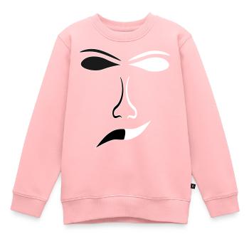 Abstrakte Gesichtslinien Kontrast Maske - Kinder Premium Organic Sweatshirt - Rosa - Vorne - AI Model Kid Female (0cm)