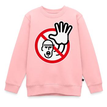 Panneau d’avertissement / Avertissement / Interdiction (Symbole / 3C) - Sweat Premium enfant bio - rose - Devant - AI Model Kid Female (0cm)