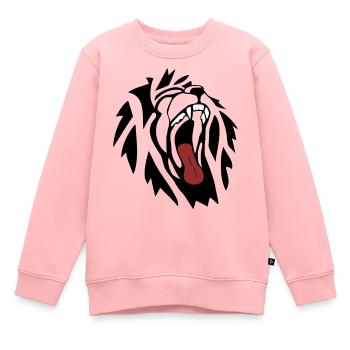 Löwe - Kinder Premium Organic Sweatshirt - Rosa - Vorne - AI Model Kid Female (0cm)