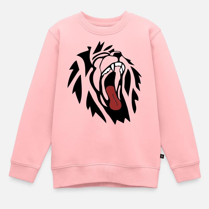 Lion - Sweat Premium enfant bio - rose
