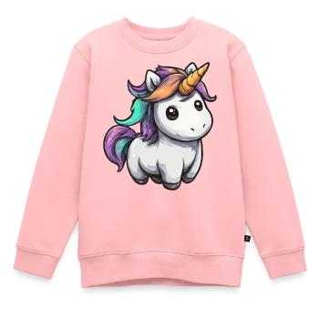 Pastell Unicorn mit Regenbogenmähne - Kinder Premium Organic Sweatshirt - Rosa - Vorne - AI Model Kid Female (0cm)