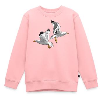 moewe vogel urlaub - Kinder Premium Organic Sweatshirt - Rosa - Vorne - AI Model Kid Female (0cm)