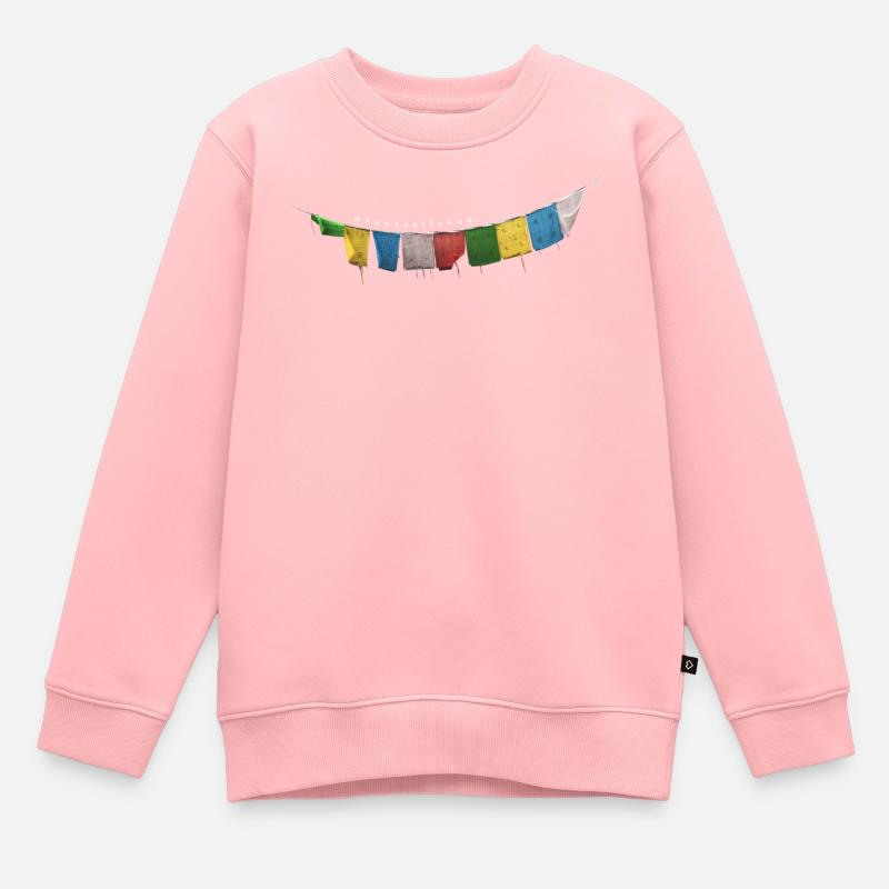 Drapeaux de prière - Sweat Premium enfant bio - rose
