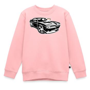 Muscle-Car-Power pur! - Kinder Premium Organic Sweatshirt - Rosa - Vorne - AI Model Kid Female (0cm)
