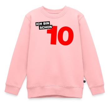 Ich bin schon 10 - Kinder Premium Organic Sweatshirt - Rosa - Vorne - AI Model Kid Female (0cm)